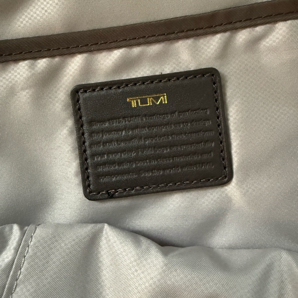 Tumi Dark Brown Backpack with Gold Accents - Picture 14 of 15